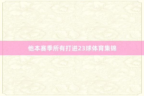 他本赛季所有打进23球体育集锦