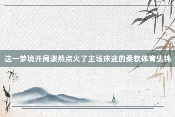 这一梦境开局骤然点火了主场球迷的柔软体育集锦